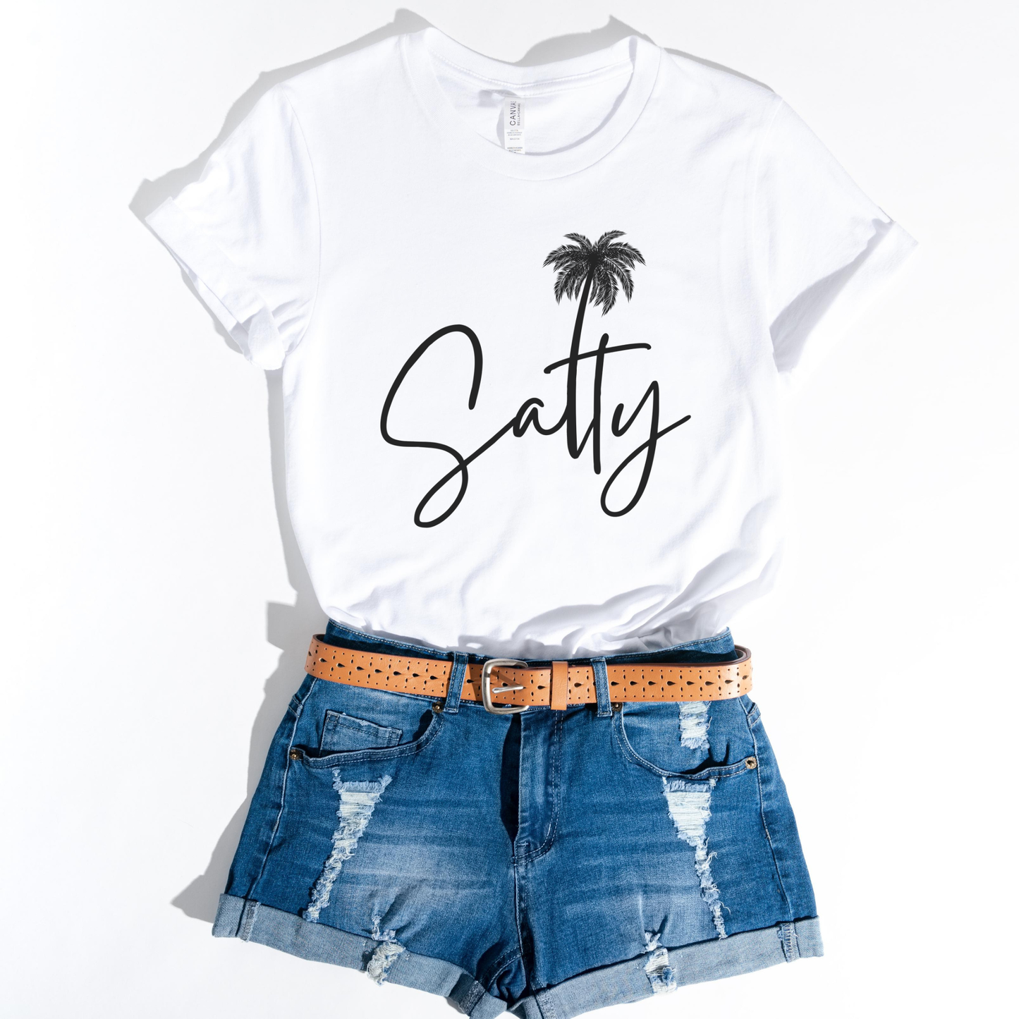 Trendznmore - Salty Beach Graphic T-Shirt: Medium / Stonewash Blue $38