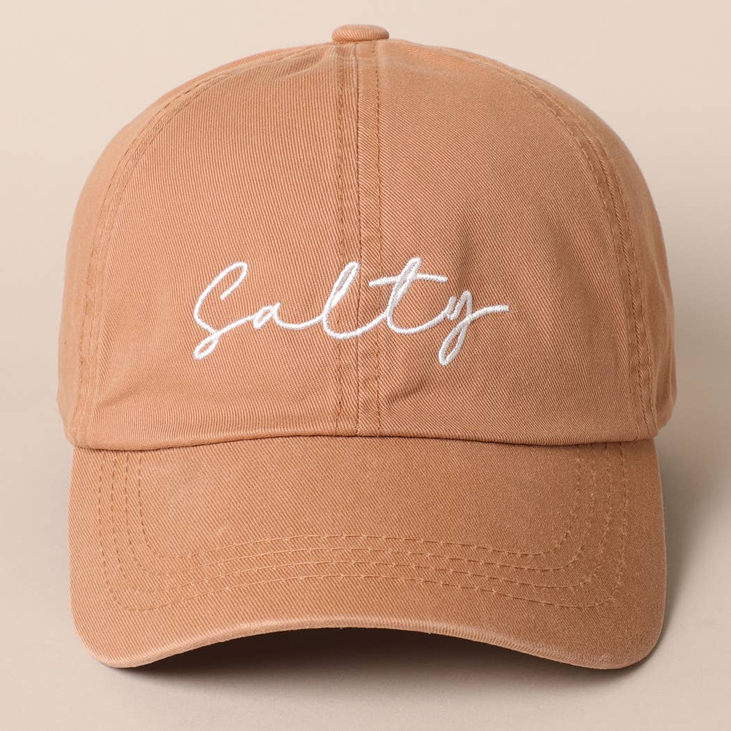 Fashion City - Salty Lettering Embroidery Baseball Cap: One Size / HOT PINK