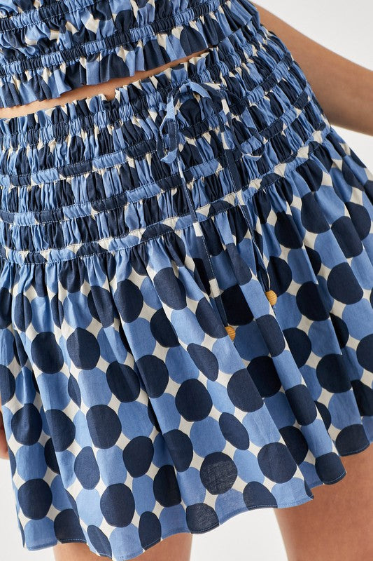 POLKA DOT PRINTED RUFFLED SKORTS