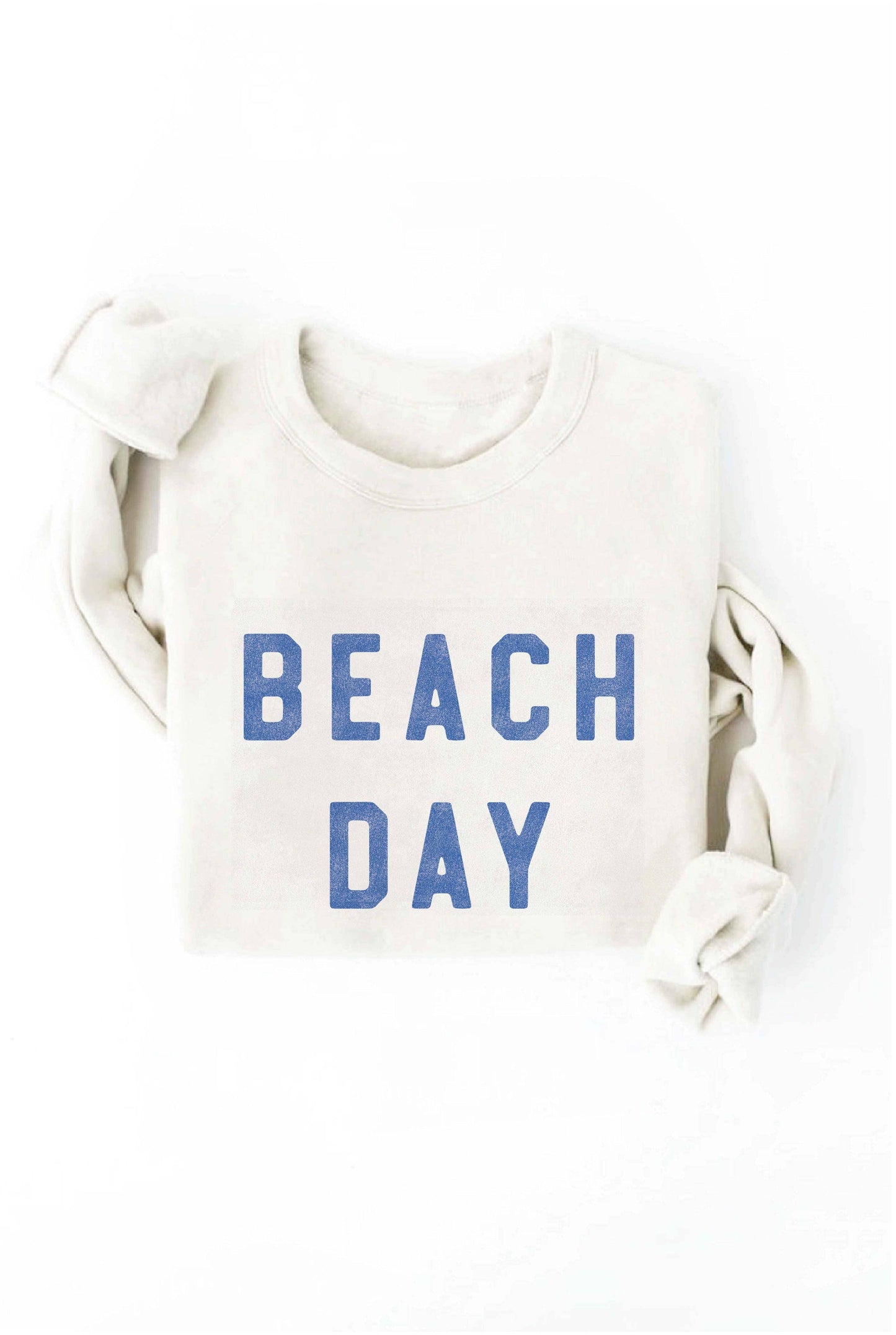 OAT COLLECTIVE - BEACH DAY Graphic Sweatshirt: L / LIGHT BLUE $60