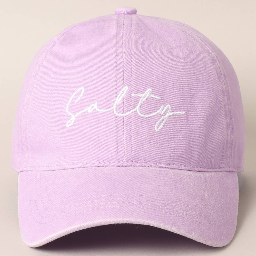 Fashion City - Salty Lettering Embroidery Baseball Cap: One Size / HOT PINK