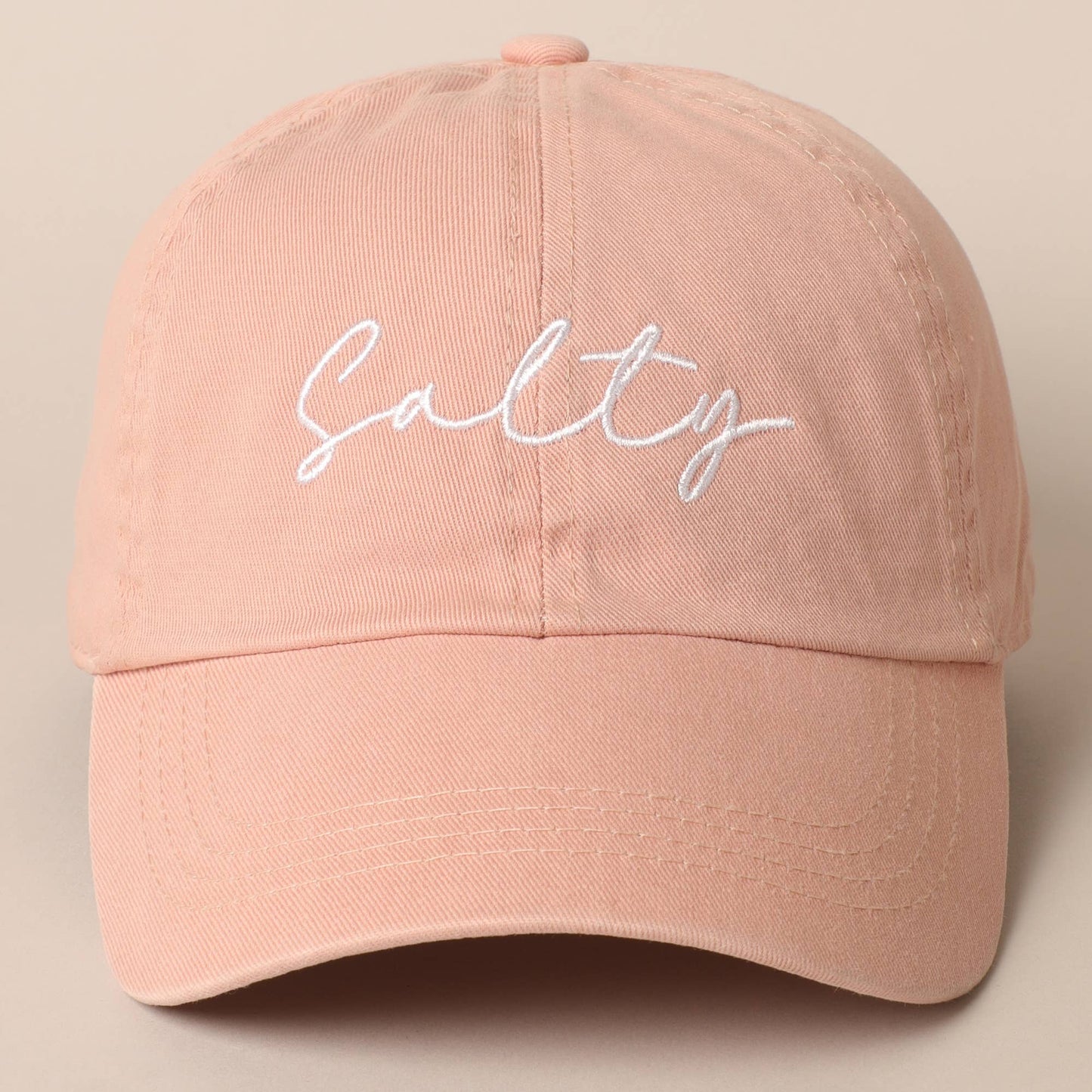 Fashion City - Salty Lettering Embroidery Baseball Cap: One Size / HOT PINK