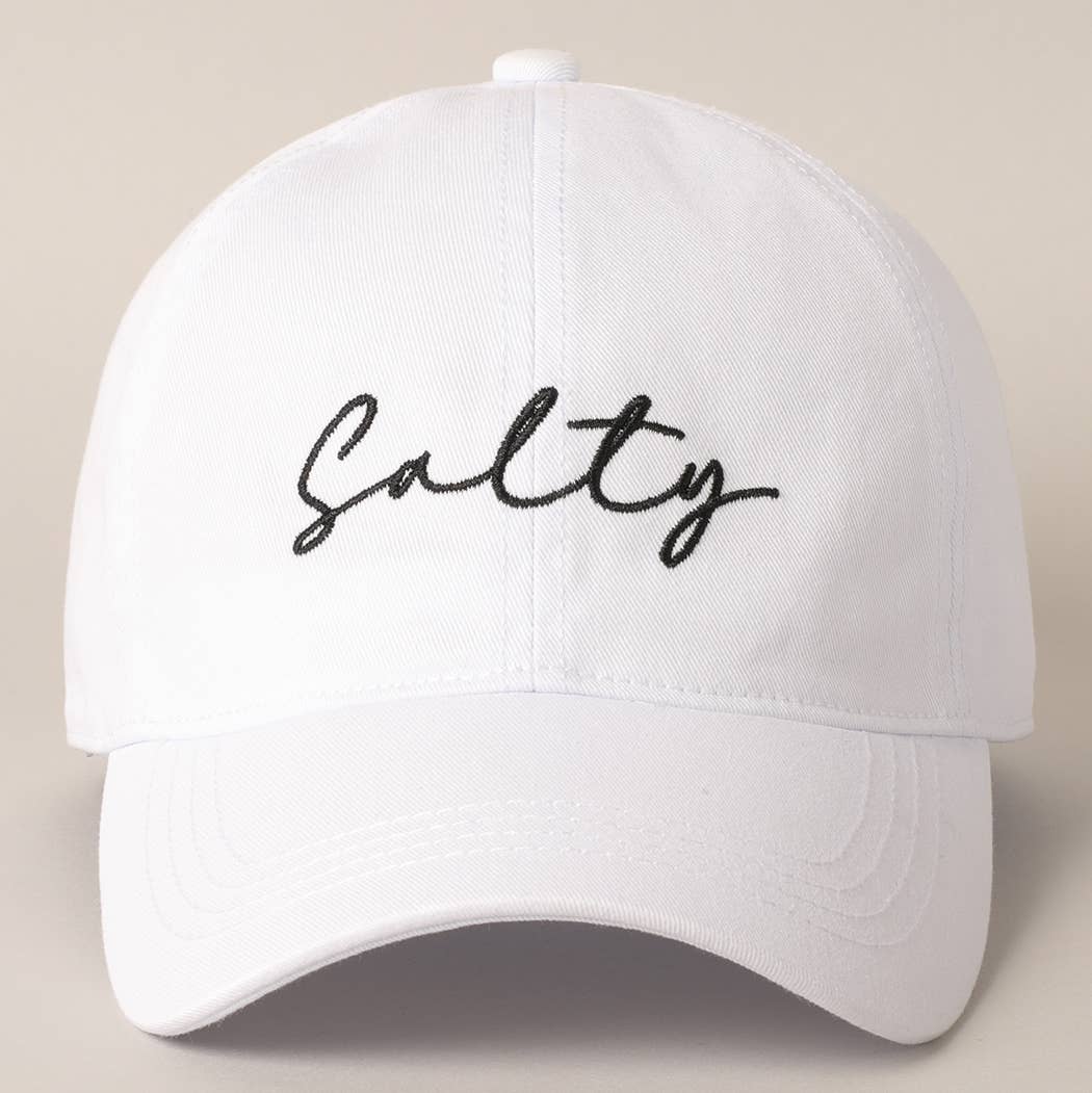 Fashion City - Salty Lettering Embroidery Baseball Cap: One Size / HOT PINK