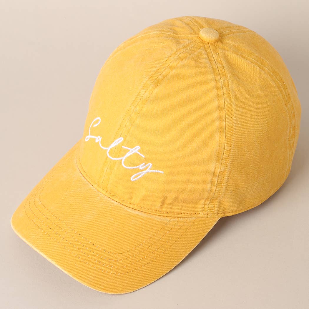 Fashion City - Salty Lettering Embroidery Baseball Cap: One Size / BURNT ORANGE