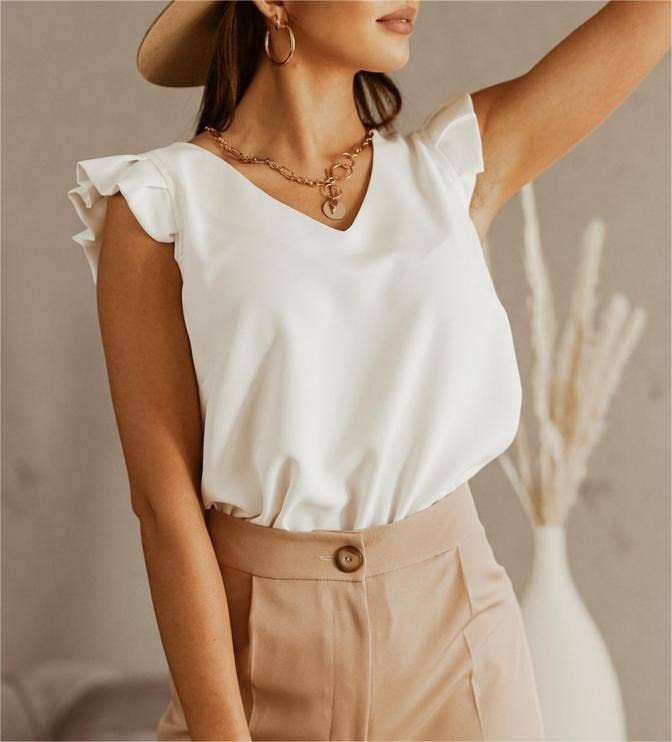 Rosa Clothing - Summer women top t-shirt white short-sleeved shirt: White / L