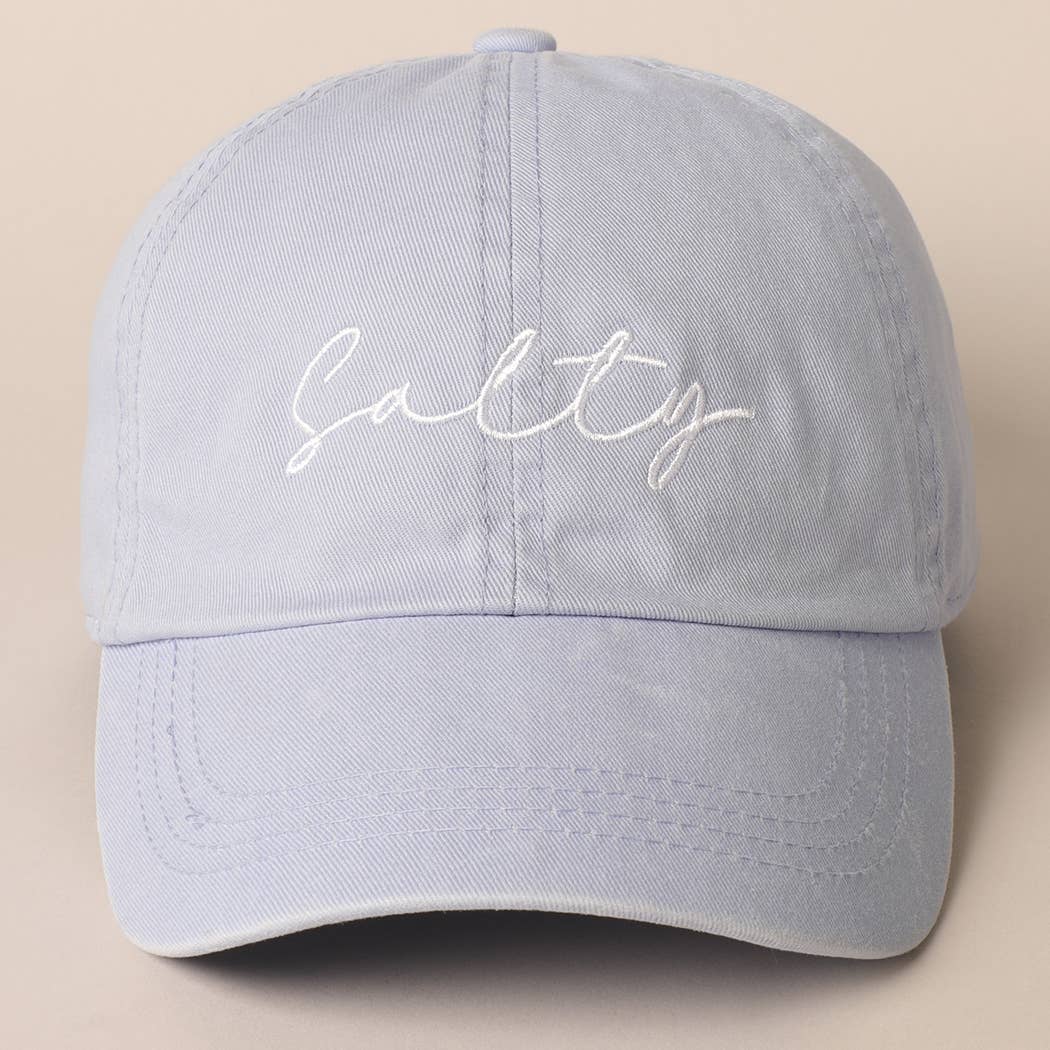 Fashion City - Salty Lettering Embroidery Baseball Cap: One Size / HOT PINK