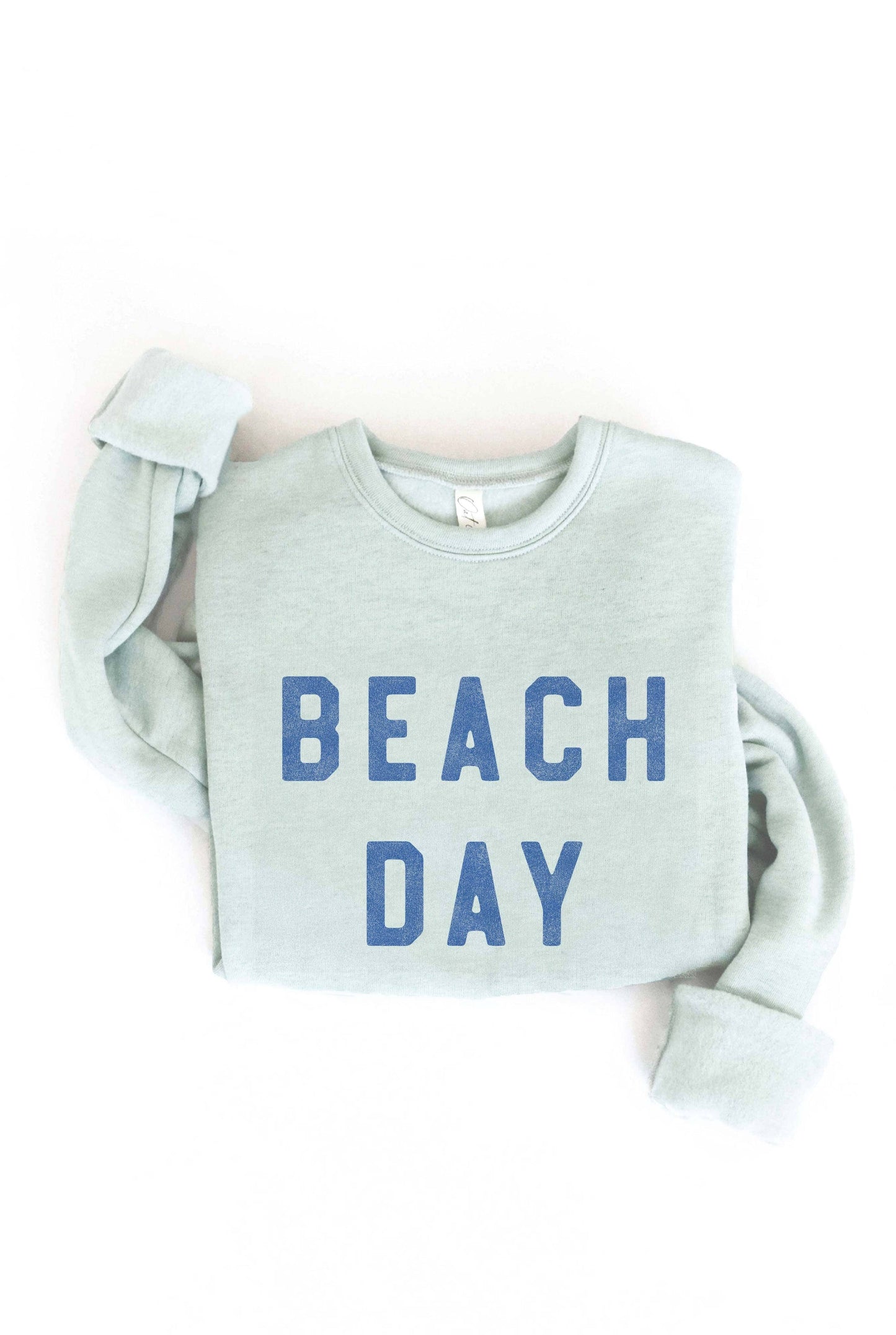 OAT COLLECTIVE - BEACH DAY Graphic Sweatshirt: L / LIGHT BLUE $60