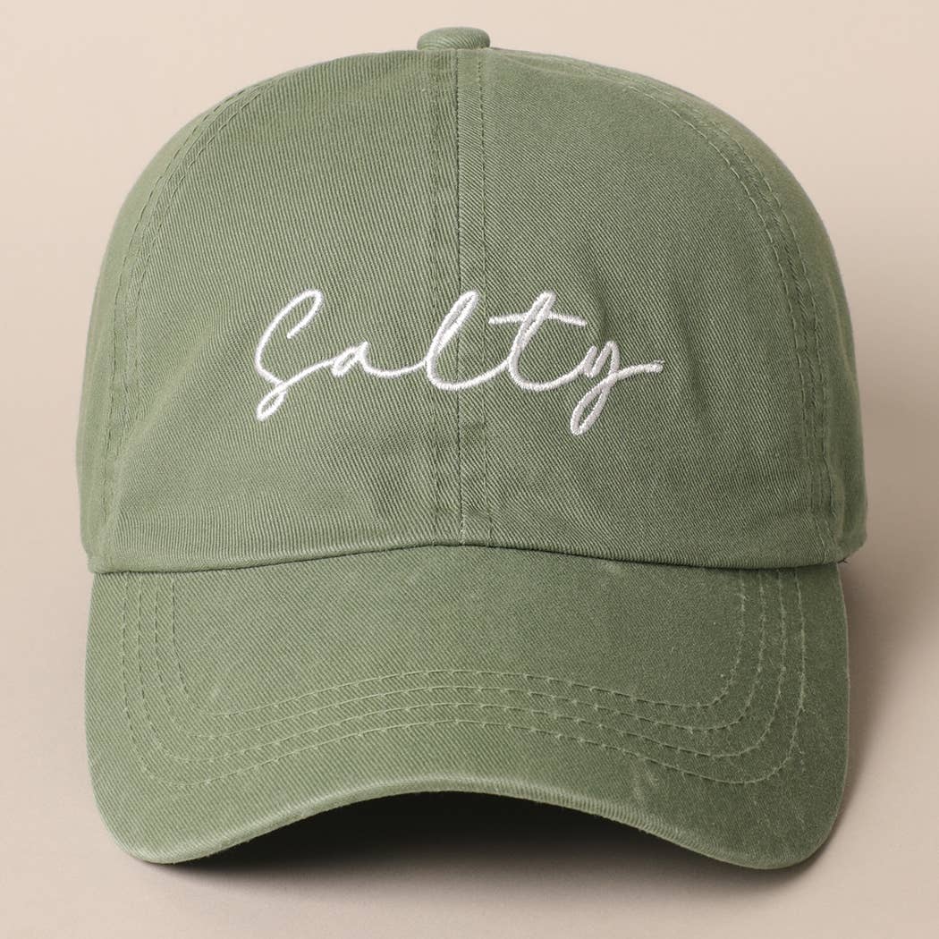 Fashion City - Salty Lettering Embroidery Baseball Cap: One Size / MINT