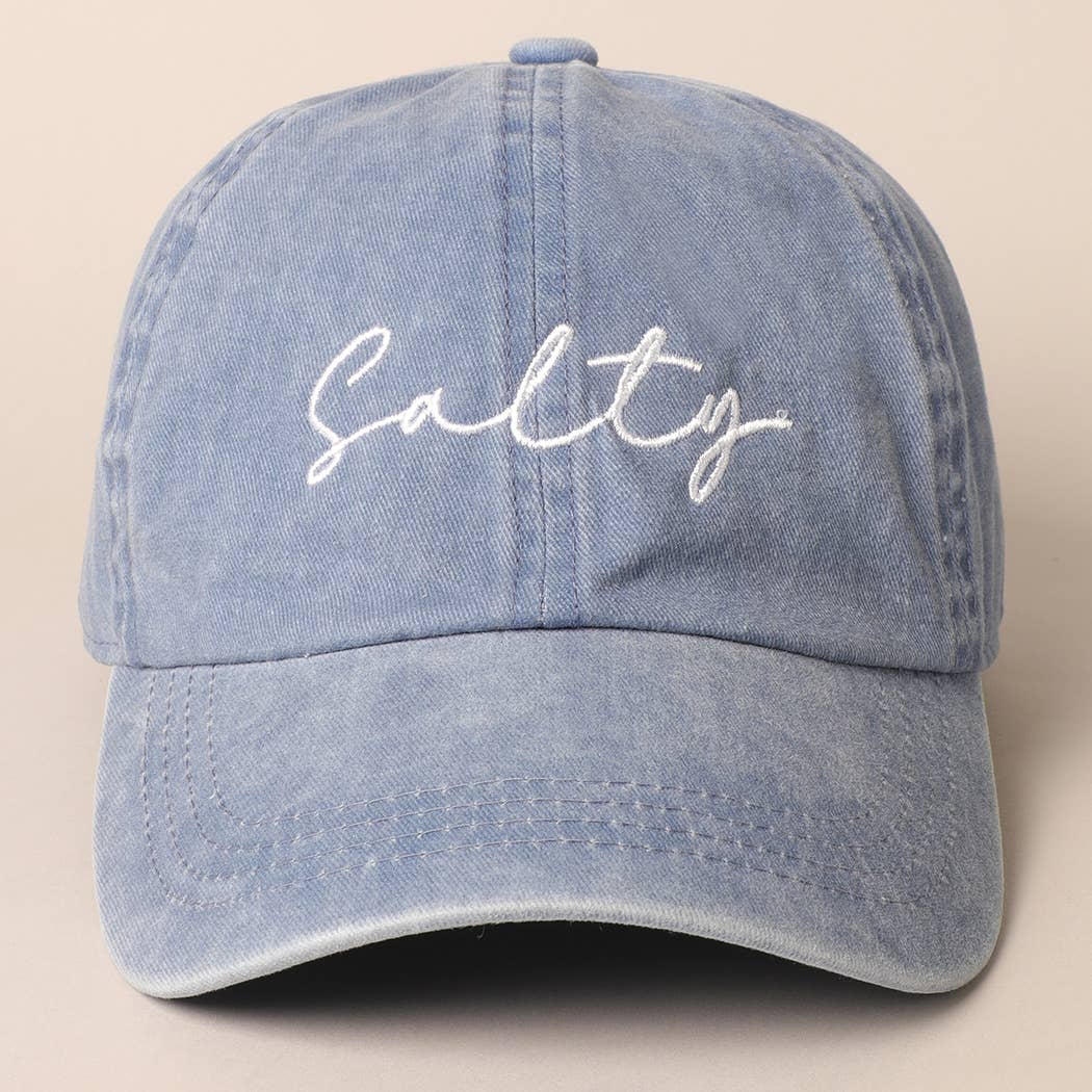 Fashion City - Salty Lettering Embroidery Baseball Cap: One Size / HOT PINK