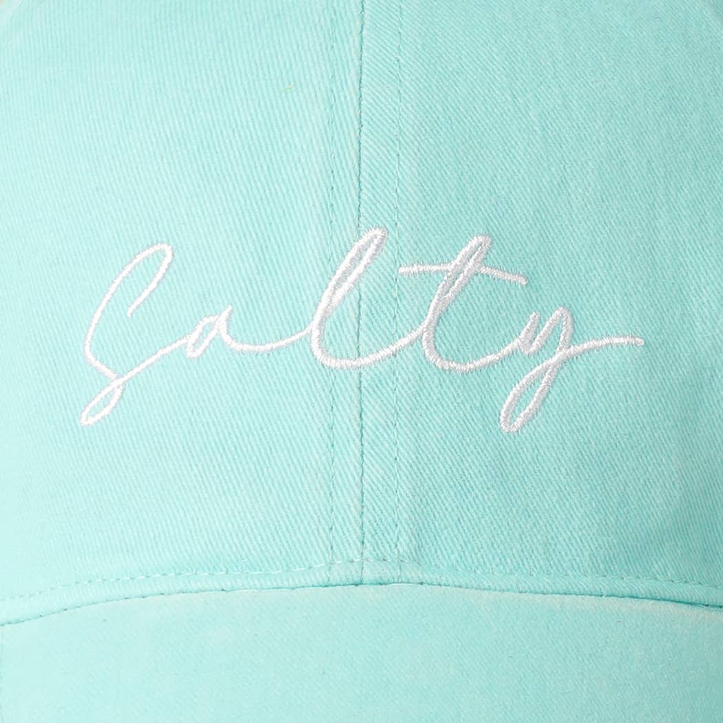 Fashion City - Salty Lettering Embroidery Baseball Cap: One Size / MINT