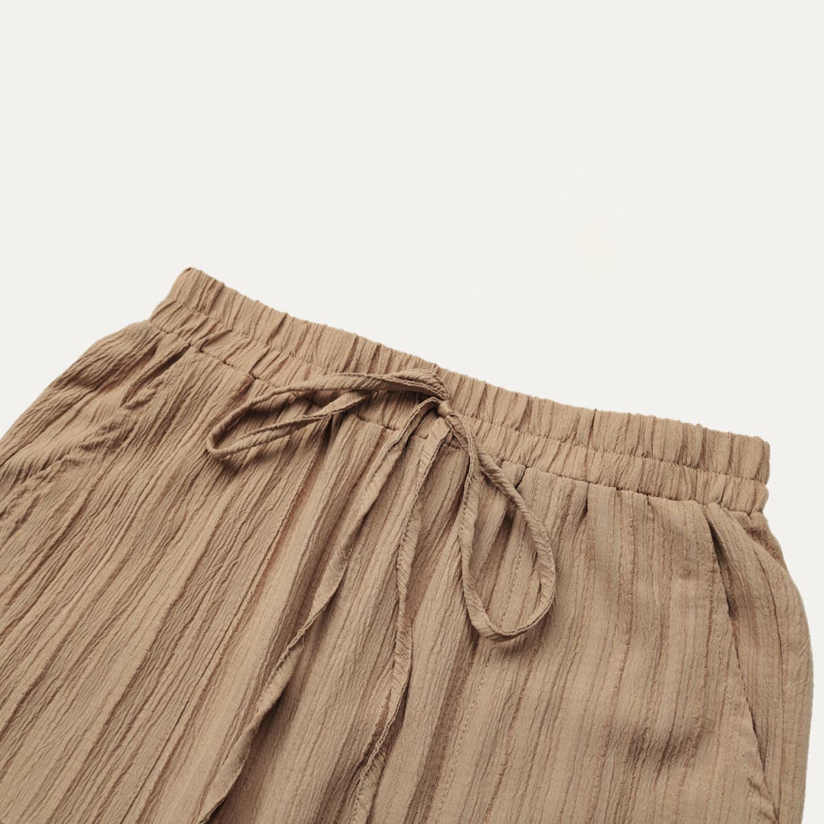 $45-XLThe Moment Collection - Leisure Time Dark Khaki Textured High-Waist Pants: Dark Khaki / XL