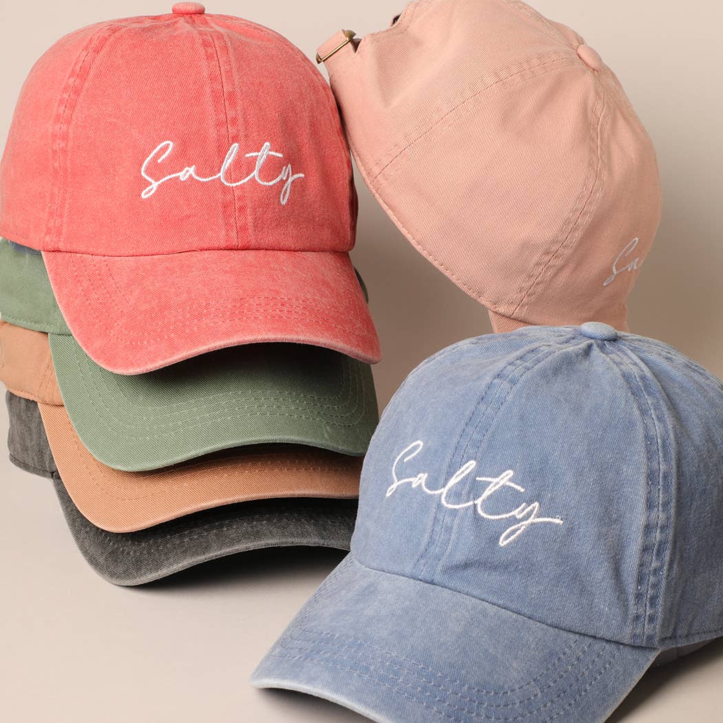 Fashion City - Salty Lettering Embroidery Baseball Cap: One Size / MINT