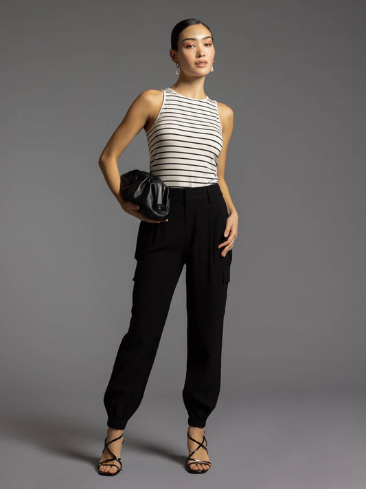 Weekend Los Angeles - Cargo Jogger Pants - LEA PANTS: BLACK / 92% VISCOSE 8% POLYESTER / PREPACK OF 6 (XS-L 1221)