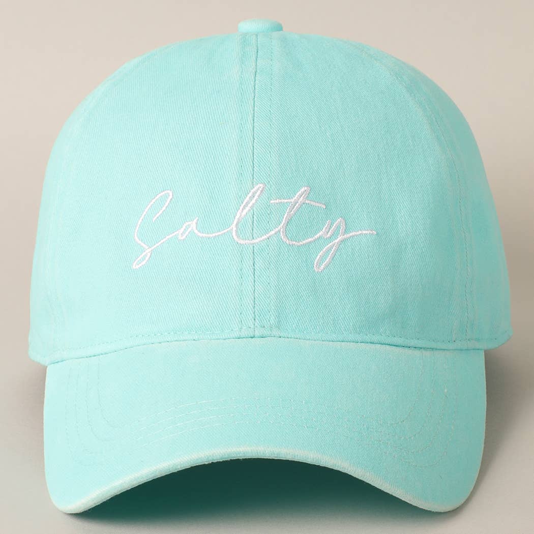 Fashion City - Salty Lettering Embroidery Baseball Cap: One Size / HOT PINK