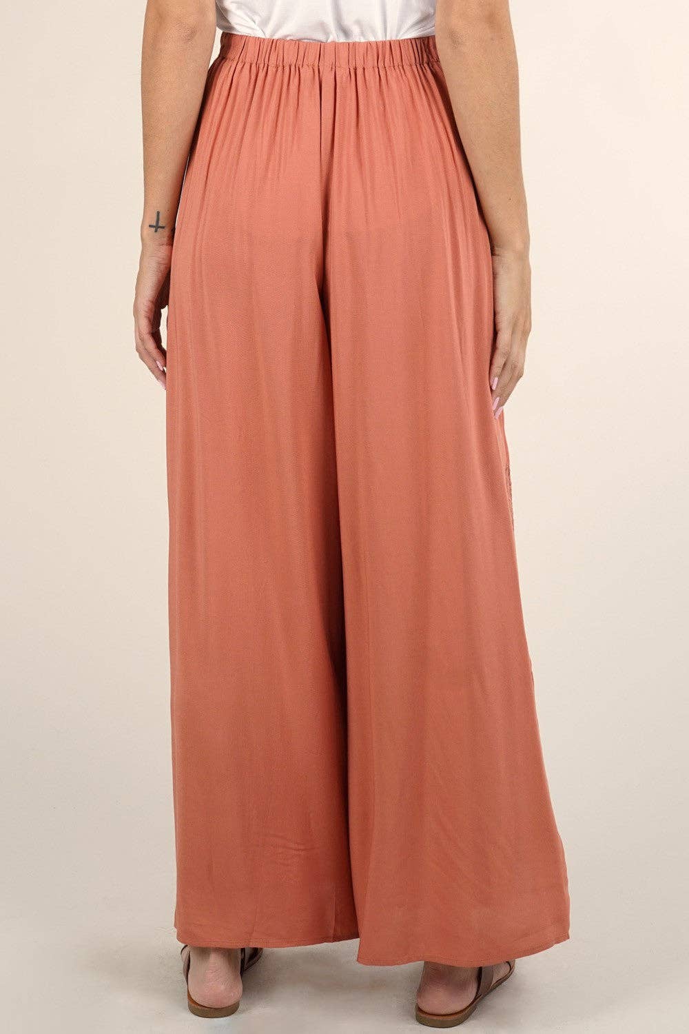 Lovestitch - Boho Beach Light Weight Wrap Pant: S / Off White $60