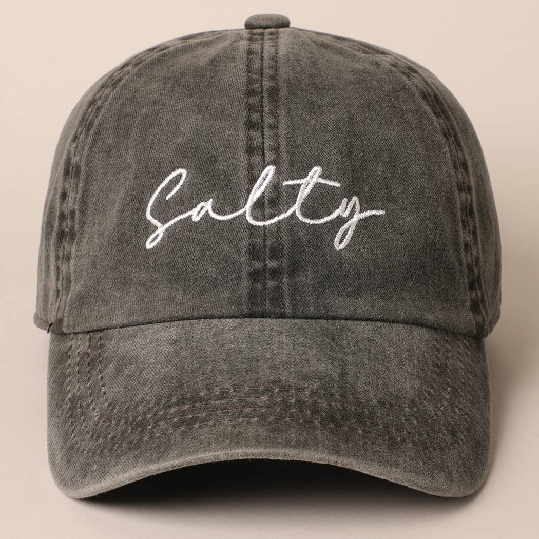 Fashion City - Salty Lettering Embroidery Baseball Cap: One Size / HOT PINK