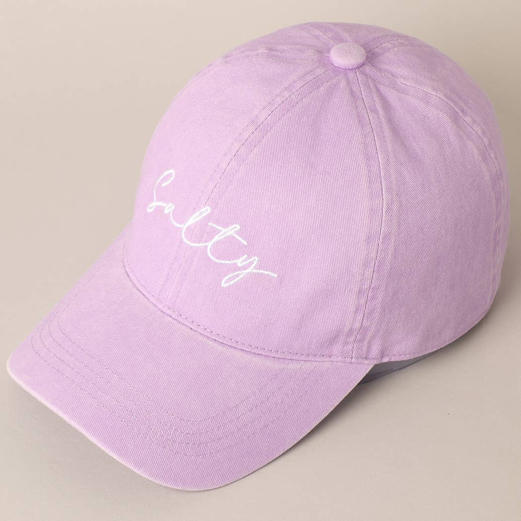 Fashion City - Salty Lettering Embroidery Baseball Cap: One Size / HOT PINK