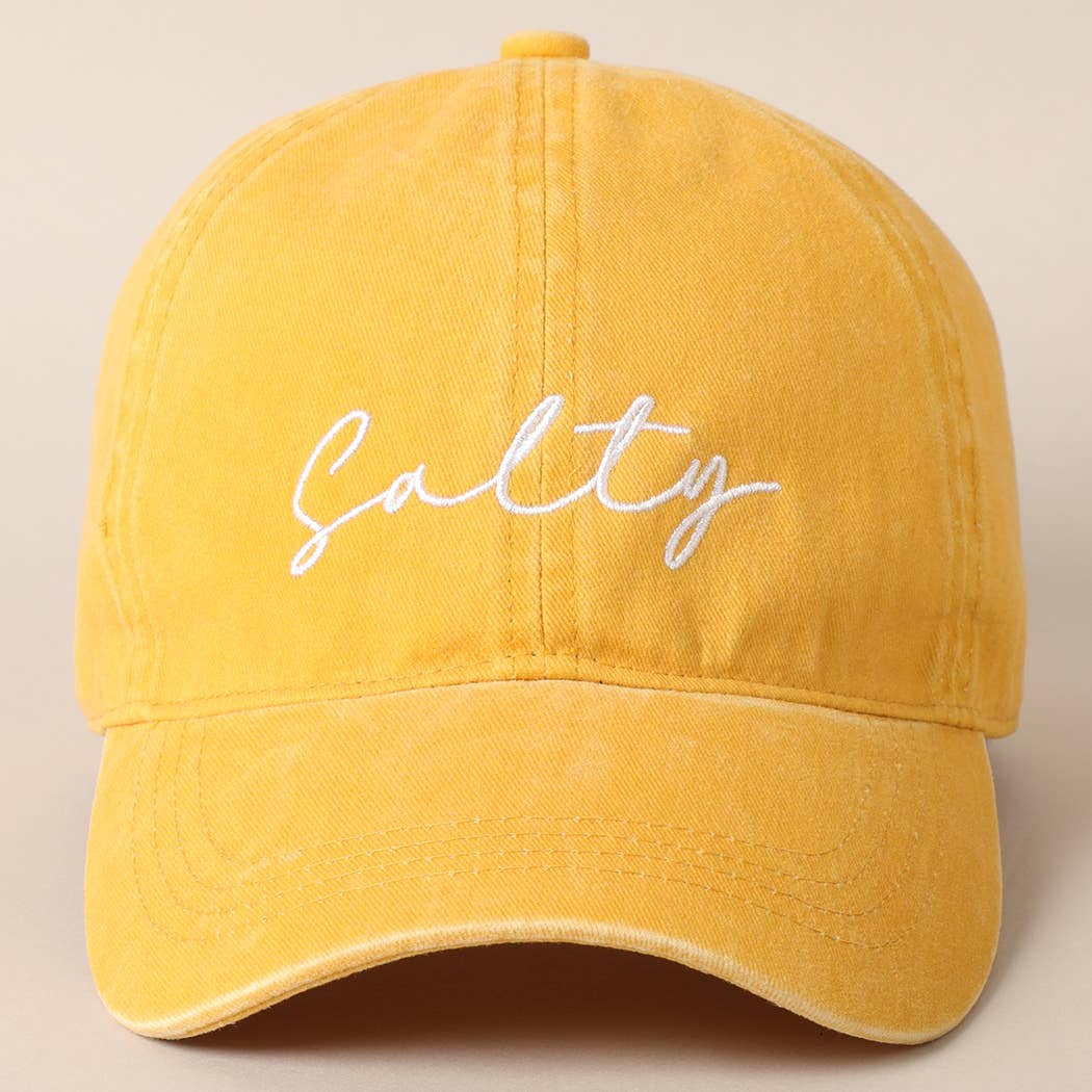 Fashion City - Salty Lettering Embroidery Baseball Cap: One Size / HOT PINK