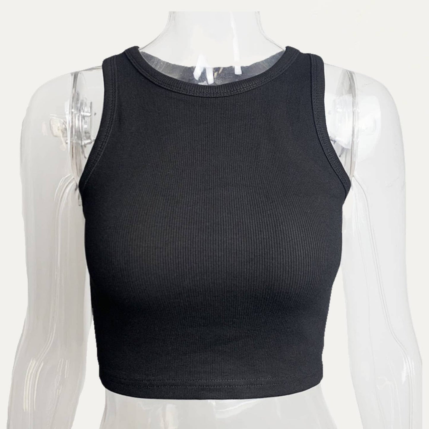 The Moment Collection - Active Black Cropped Tank Top  MEDIUM $25.00