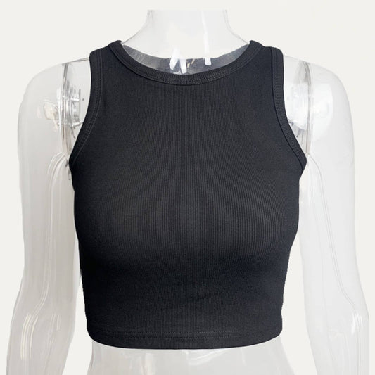 The Moment Collection - Active Solid Color Cropped Tank Top S $25.00