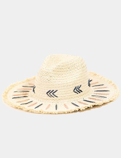 Love and Thyme - Summer Straw Braided Striped Brim Sun Hat