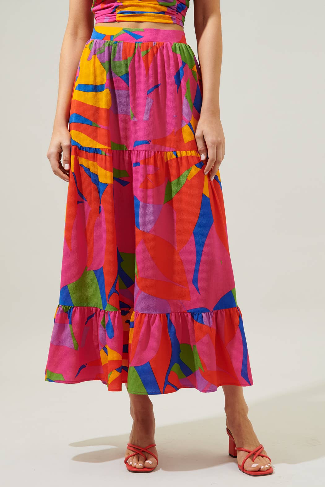 Sugarlips - Soleil Floral Yaelle Flowy Maxi Skirt: BLUE-MULTI / L $65