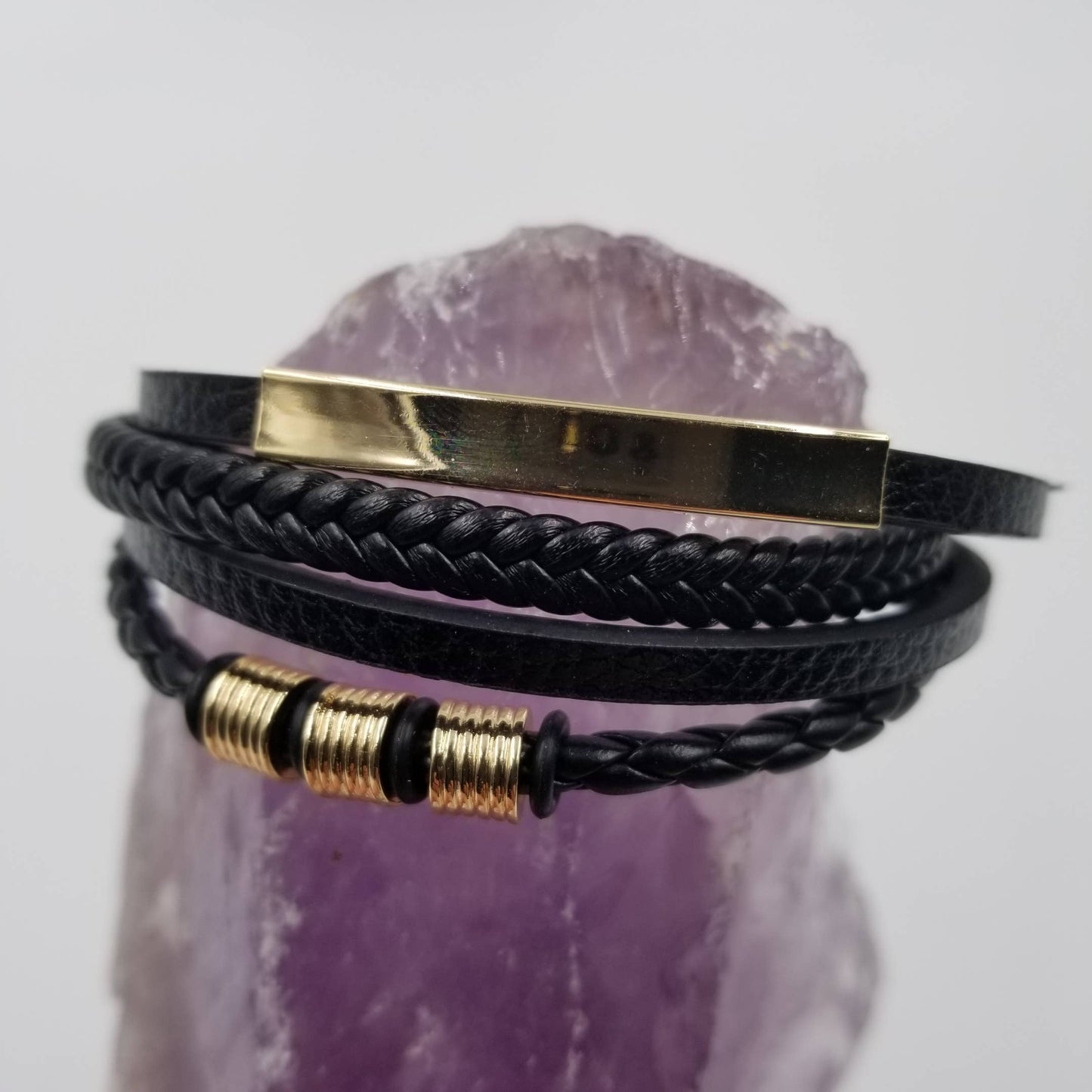 magnolia jewelry - Gold Plated Premium Leather Magnetic Snap Bracelet