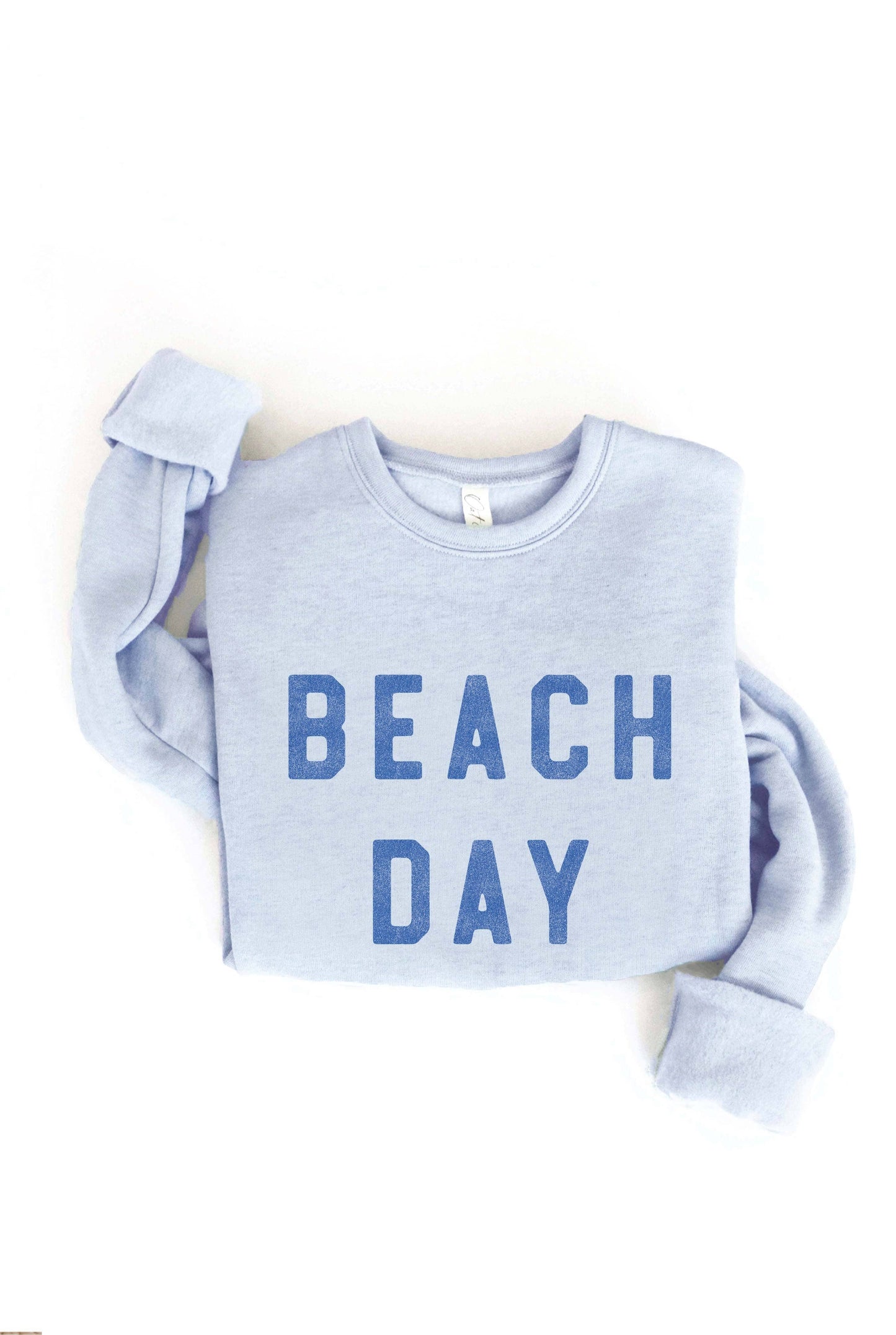 OAT COLLECTIVE - BEACH DAY Graphic Sweatshirt: L / LIGHT BLUE $60