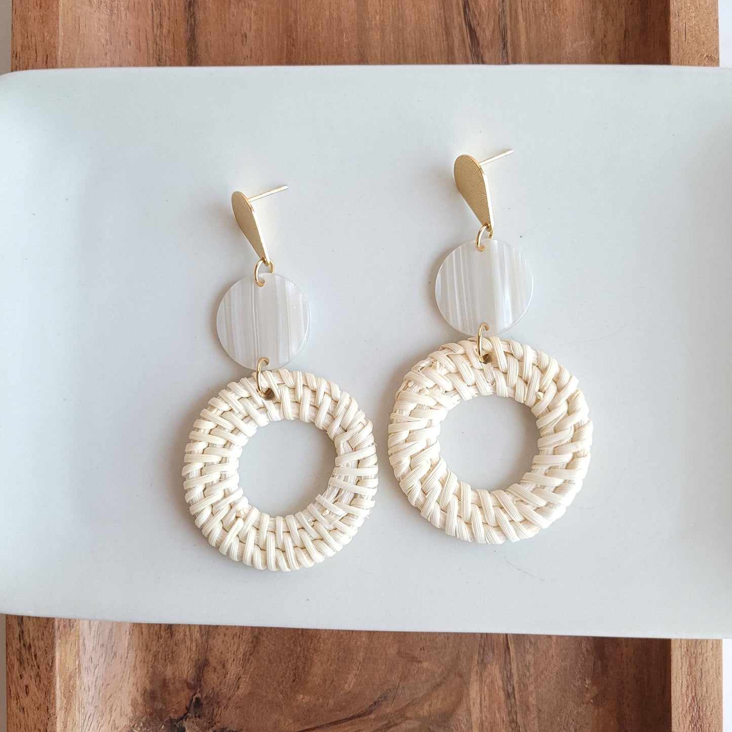 Spiffy & Splendid - Lana Earrings - Light Rattan