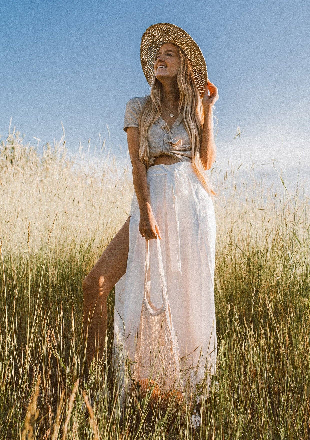 Lovestitch - Boho Beach Light Weight Wrap Pant: S / Off White $60