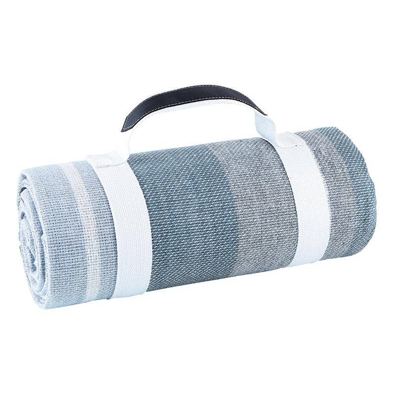 Santa Barbara Design Studio by Creative Brands - Face to Face Picnic Blanket - Grey + White + Blue