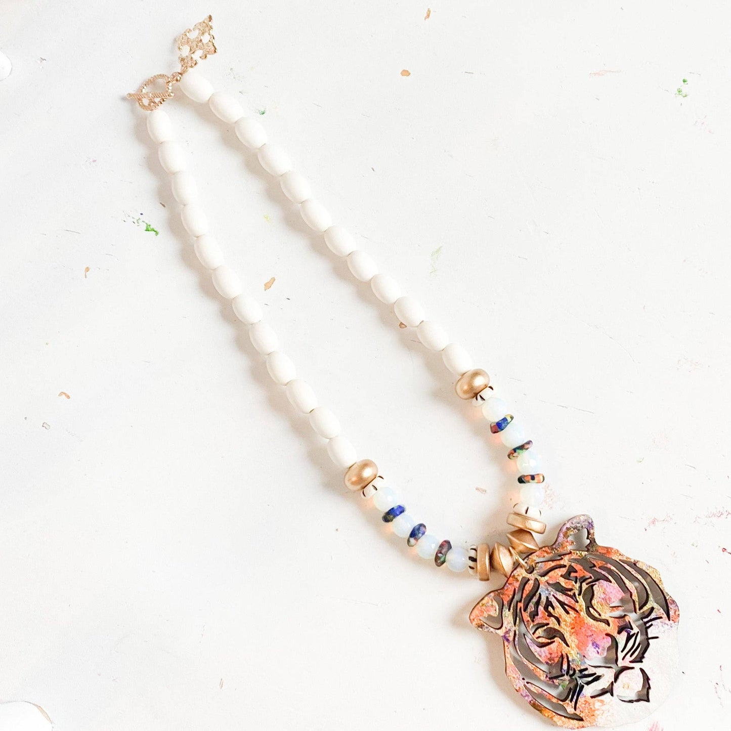 Remnant Jewelry - Graffiti Short Stack Tribal Tiger Necklace