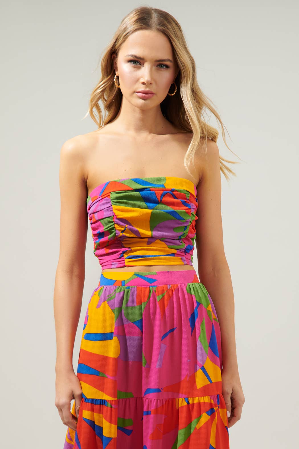 Sugarlips - Large Soleil Floral On the Low Pleated Tube Top $47