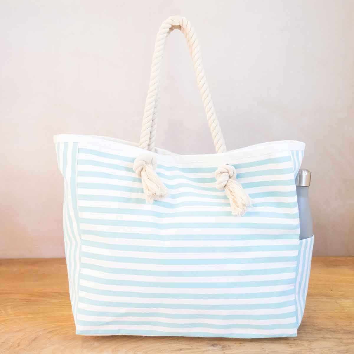 The Royal Standard - Canaveral Tote   Aruba Blue/White    15x14x6